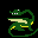 Green Dragon Pixel Cartoon