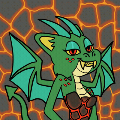 Green Dragon With Red Eyes And Fangs GIF