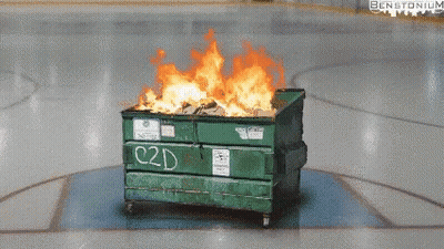 Green Dumpster With Number C2D GIF