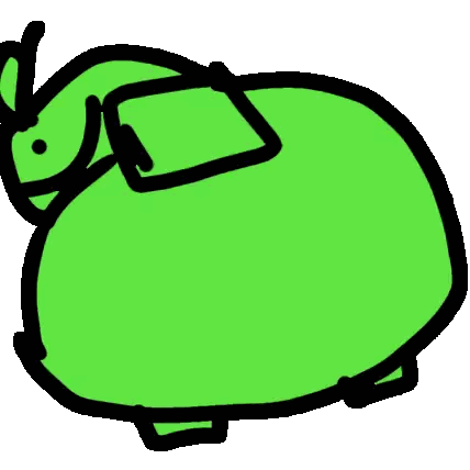 Green Elephant With Glasses Sticker