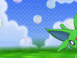 Green Espeon Sneakily Peeking  GIF