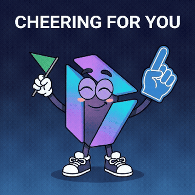 Green Flag Blue Foam Finger Cheering For You Cartoon GIF