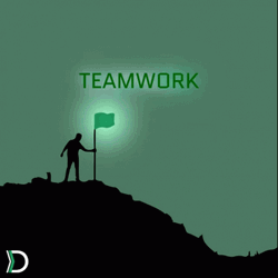 Green Flag Teamwork Meme GIF