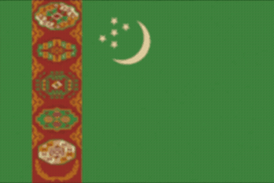 Green Flag With Crescent Moon And Five Stars GIF