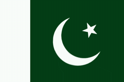 Green Flag With White Crescent Moon And Star GIF