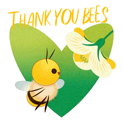Green Floral Thank You Bees GIF