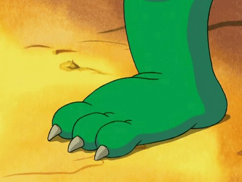 Green Foot With Silver Claws GIF