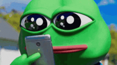 Green Frog Holding Cell Phone GIF