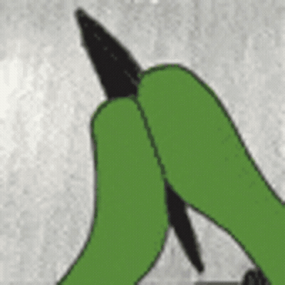 Green Frog Holding Pliers GIF