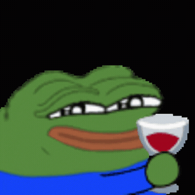 Green Frog Holding Red Wine GIF