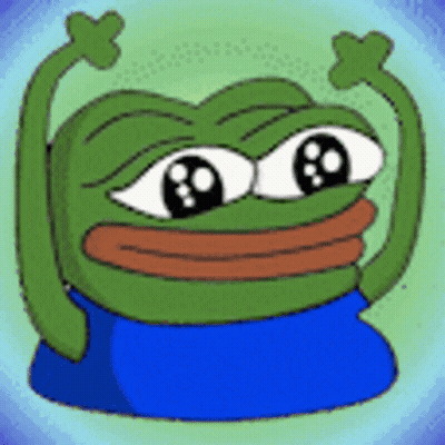Green Frog In Blue Shirt Arms Up GIF