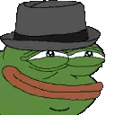 Green Frog In Fedora Sticker