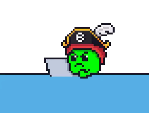 Green Frog In Pirate Hat Sticker