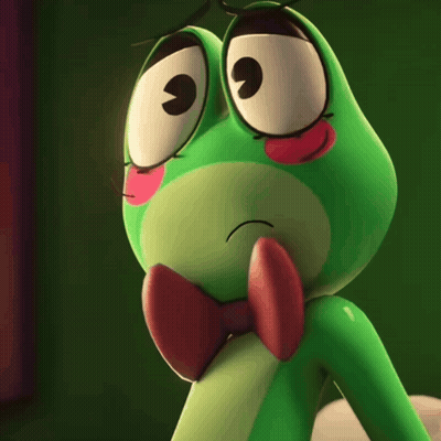 Green Frog In Red Bow Tie And Pink Nose GIF