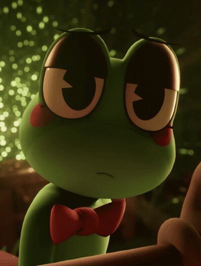 Green Frog In Red Bow Tie Angry GIF
