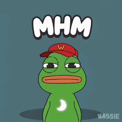 Green Frog In Red Hat With Letter W GIF