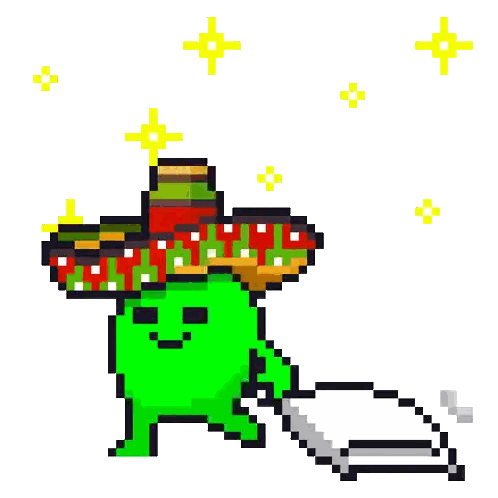 Green Frog In Sombrero Holding Cigarette Sticker