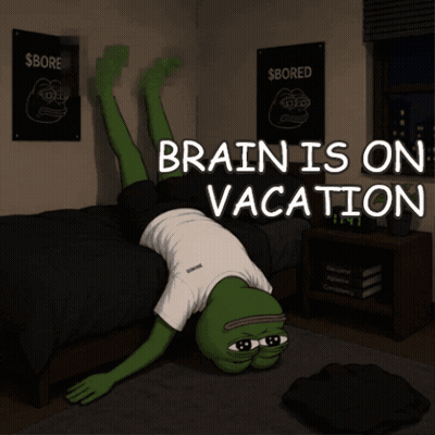 Green Frog Laying On Back Brain Is On Vacation GIF