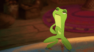 Green Frog Pointing Up GIF