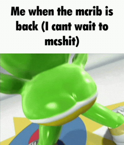 Green Frog Saying Me When The McRib Is Back I Cant Wait To McShit GIF