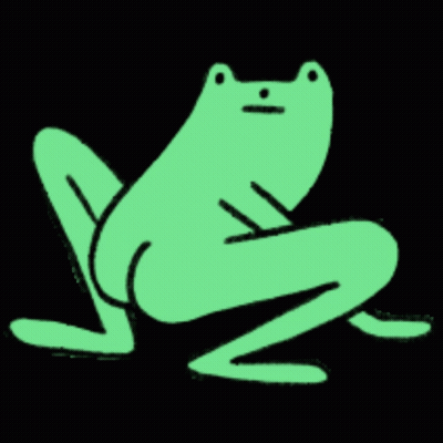 Green Frog Squatting With Legs Crossed GIF