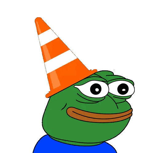 Green Frog Wearing Cone Sticker