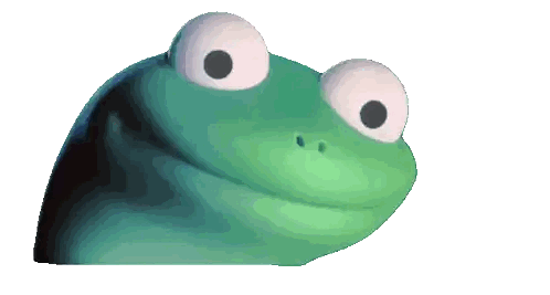 Green Frog With Big White Eyes Sticker
