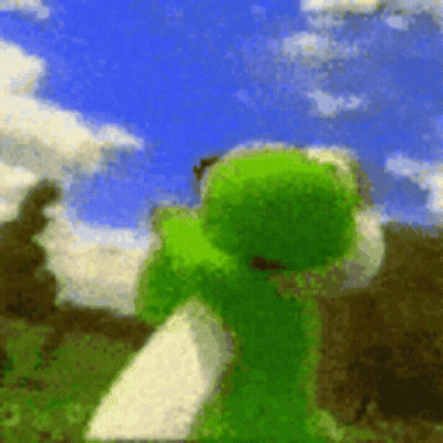 Green Frog With Blue Sky GIF