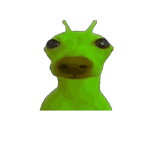 Green Frog With Brown Nose And Eyes Sticker