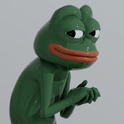 Green Frog With Orange Mouth Sitting GIF