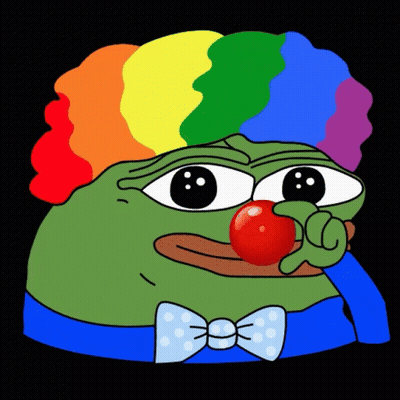 Green Frog With Rainbow Wig And Red Nose GIF