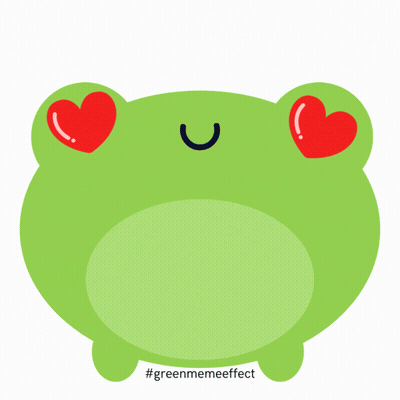 Green Frog With Red Hearts In Eyes Greenmemeeffect GIF
