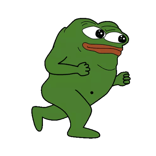 Green Frog With Red Tongue Running Sticker