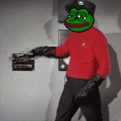 Green Frog With Skull And Crossbones Hat GIF