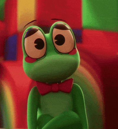 Green Frog With Sunglasses And Bow Tie GIF