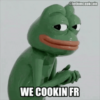 Green Frog With We Cookin Fr GIF
