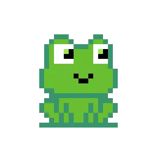Green Frog With Yellow Arrow In Mouth Sticker