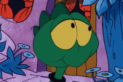 Green Frog With Yellow Eyes GIF