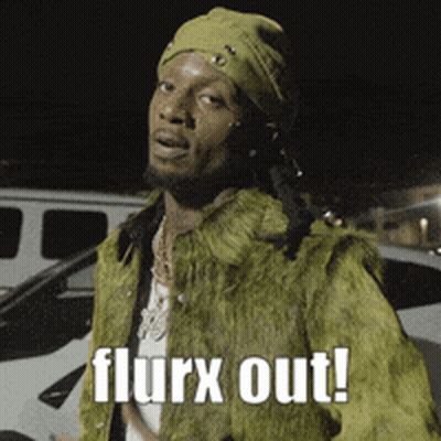 Green Fur Coat Man With Hat Saying Flurx Out GIF