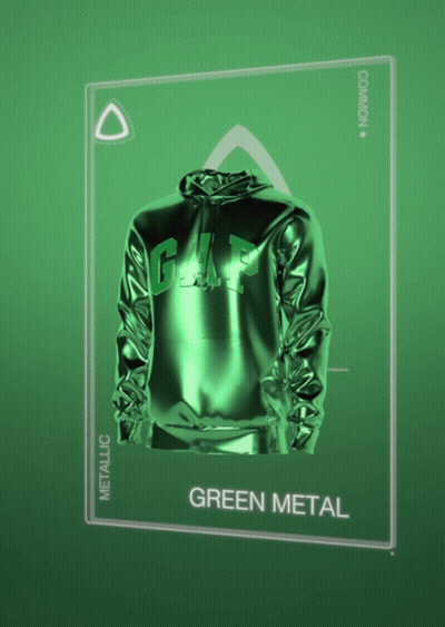 Green Gap Metallic Hoodie GIF