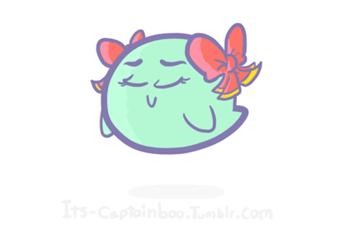 Green Ghost With Pink Bow GIF