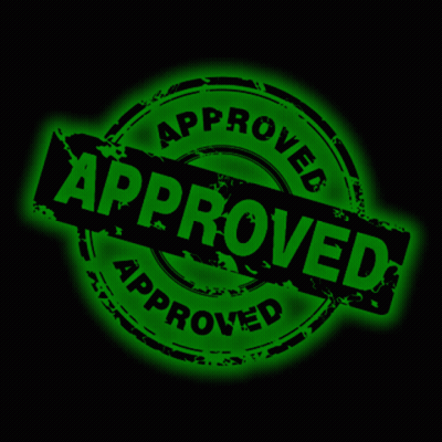 Green Glow In Dark Approved Stamp GIF