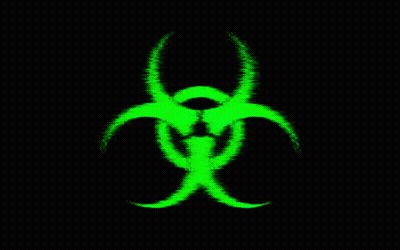 Green Glowing Horned Skull On Black GIF
