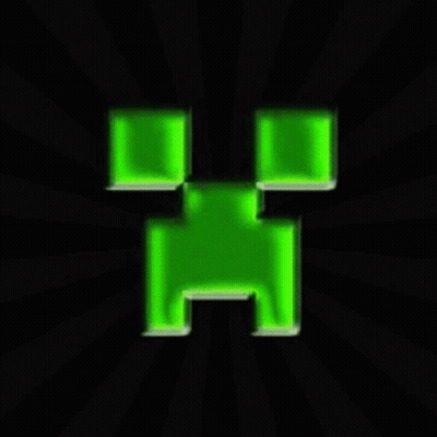Green Glowing Minecraft Creeper GIF