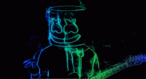 Green Glowing Smiley Face Person GIF