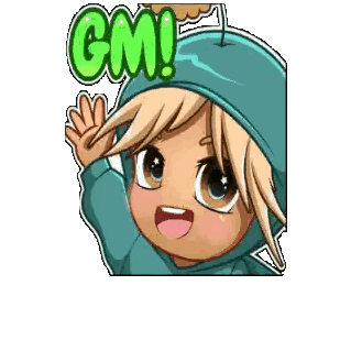 Green GM Cartoon Character Sticker