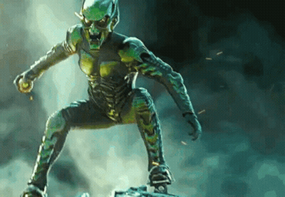 Green Goblin Flying On Skateboard GIF