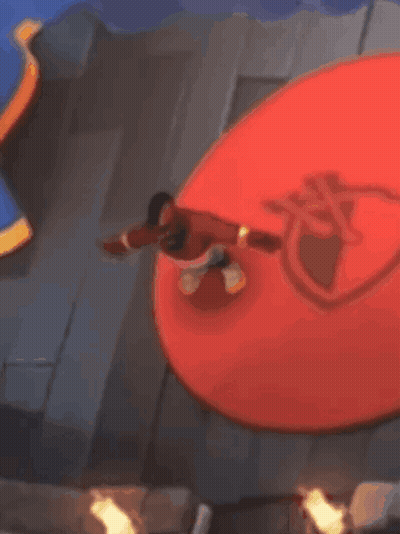 Green Goblin Laying On Red Balloon GIF