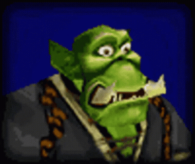 Green Goblin With Horns And Gray Jacket GIF