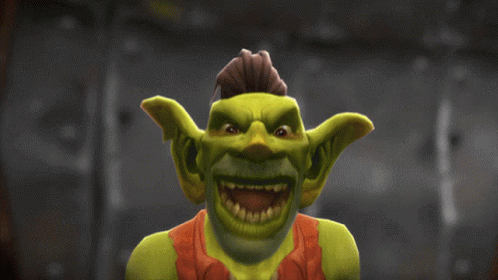 Green Goblin With Mohawk Smiling GIF